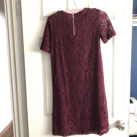 DIVIDED Maroon Lace Mini Dress | 8 (XS) - Picture 2 of 6